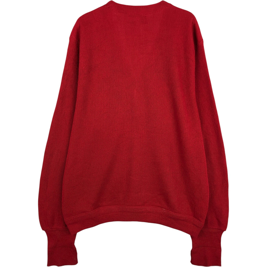 Vintage 90'S IZOD acrylic knit cardigan, made in the USA, size L, men's acrylic red type Vintage Second Hand