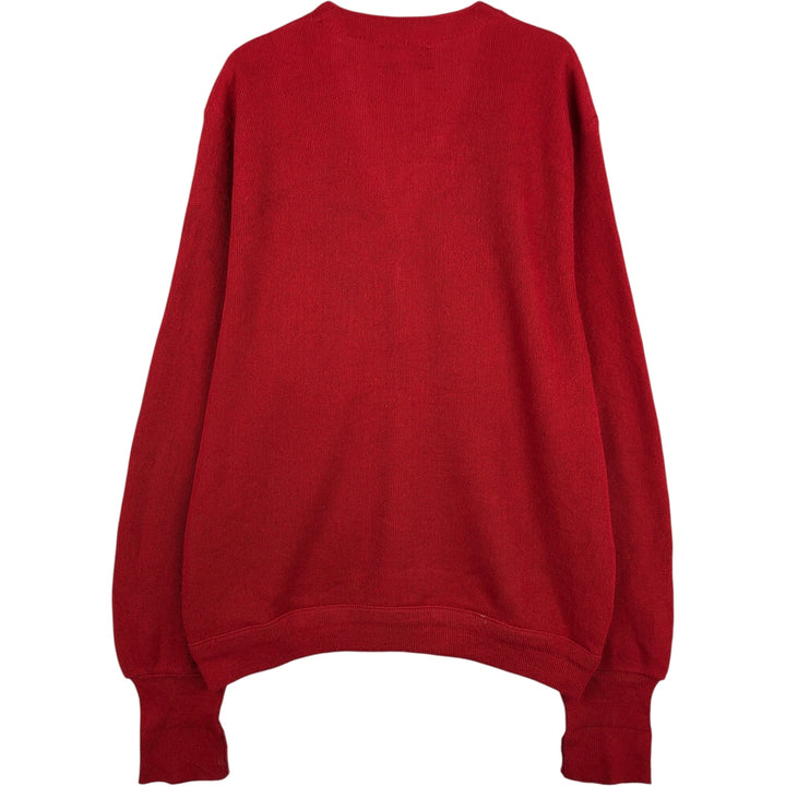 Vintage 90'S IZOD acrylic knit cardigan, made in the USA, size L, men's acrylic red type Vintage Second Hand