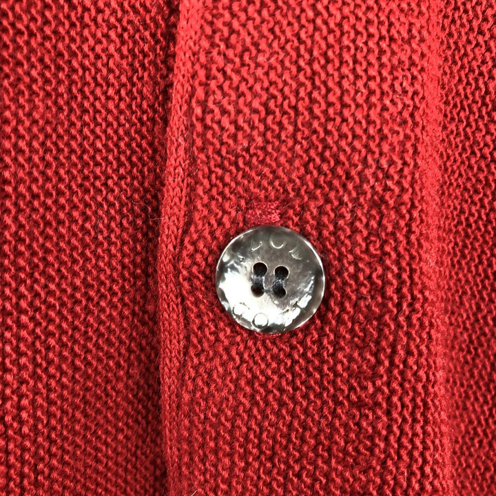 Vintage 90'S IZOD acrylic knit cardigan, made in the USA, size L, men's acrylic red type Vintage Second Hand