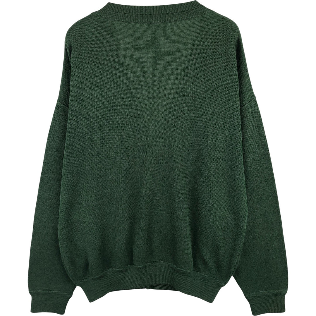 PINAS Acrylic Knit Cardigan, Made in Spain, Men's Size XL acrylic Khaki type sage green Vintage Second Hand