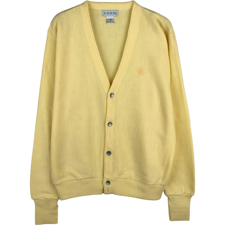 Lacoste IZOD Acrylic Knit Cardigan, Made in USA, Men's Size M acrylic yellow type Vintage Second Hand