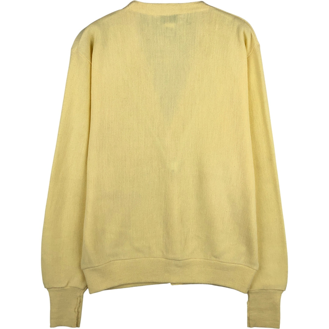 Lacoste IZOD Acrylic Knit Cardigan, Made in USA, Men's Size M acrylic yellow type Vintage Second Hand