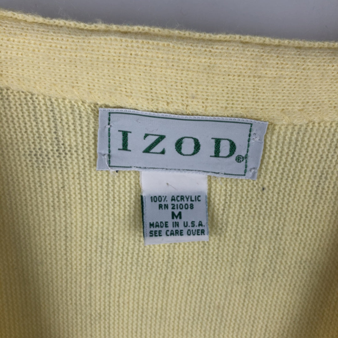 Lacoste IZOD Acrylic Knit Cardigan, Made in USA, Men's Size M acrylic yellow type Vintage Second Hand