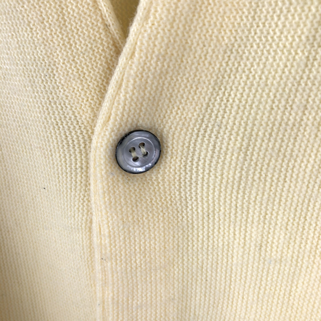 Lacoste IZOD Acrylic Knit Cardigan, Made in USA, Men's Size M acrylic yellow type Vintage Second Hand