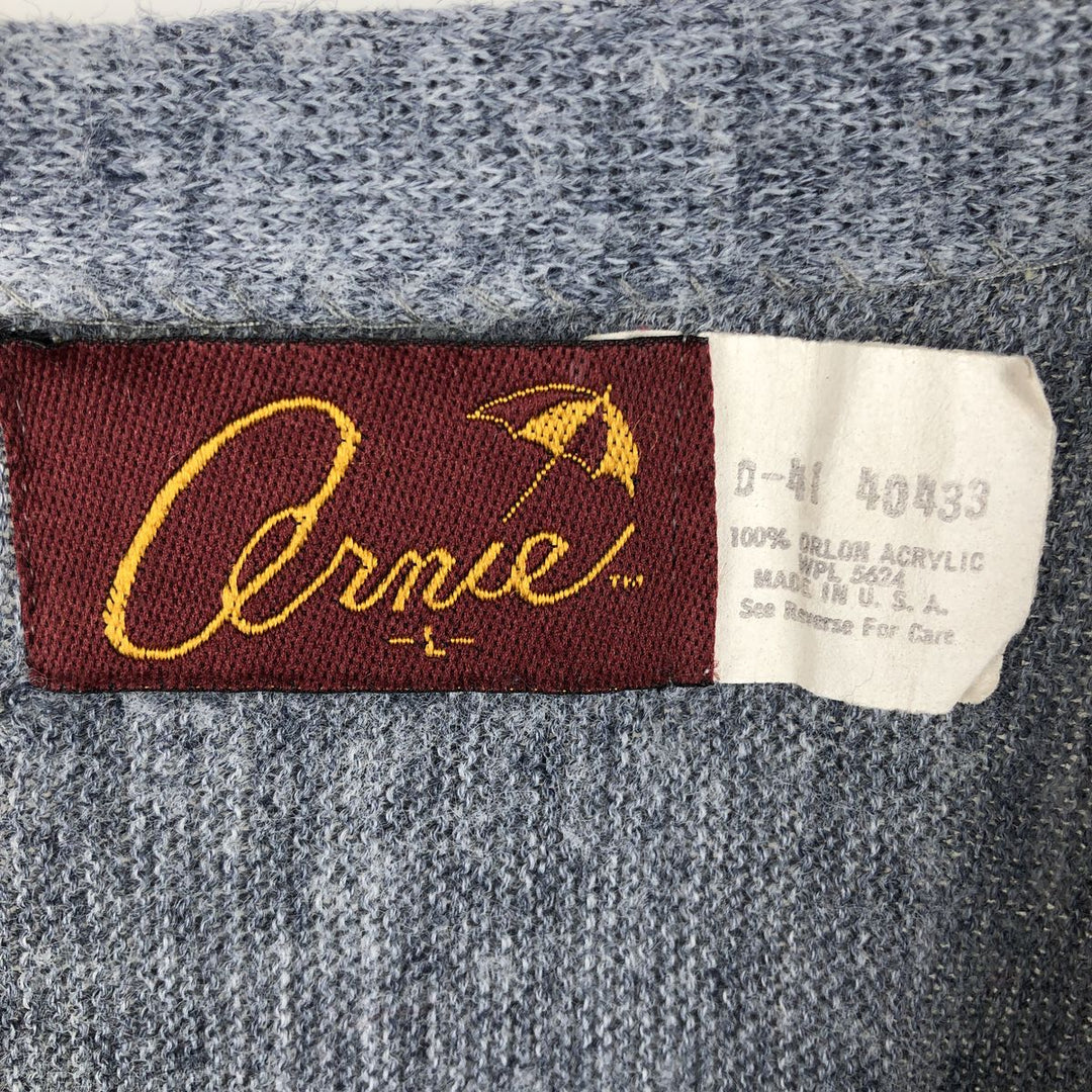 90'S Arnold Palmer acrylic knit cardigan, made in the USA, men's size L, vintage Oron Acrylic gray type Vintage Second Hand