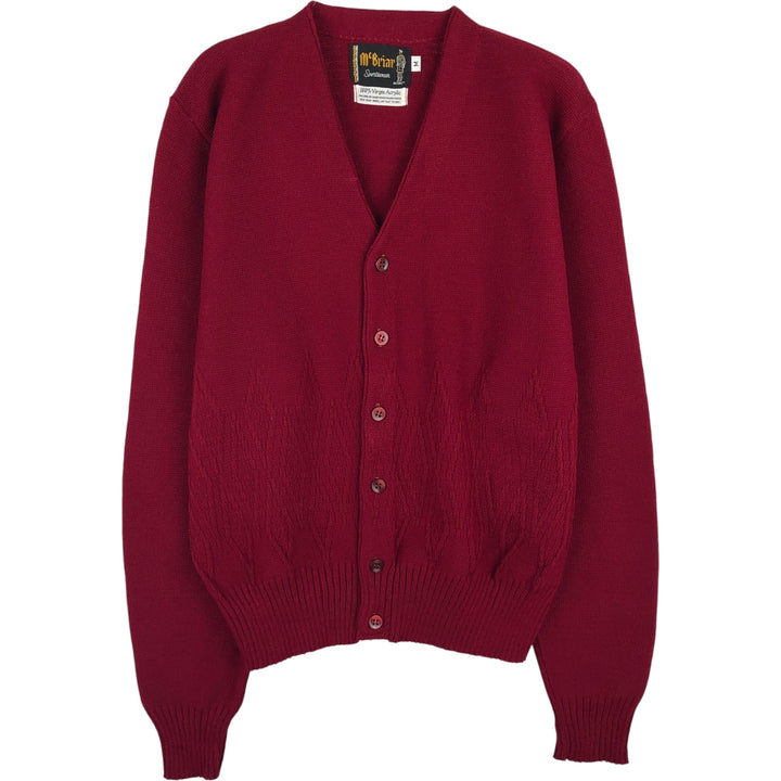 McBriar acrylic knit cardigan, men's size M unclear burgundy type Vintage Second Hand
