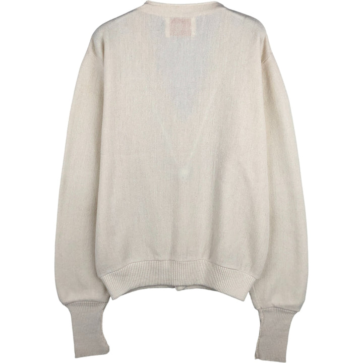 Jantzen acrylic knit cardigan, made in the USA, men's size M unclear pale white type Vintage Second Hand