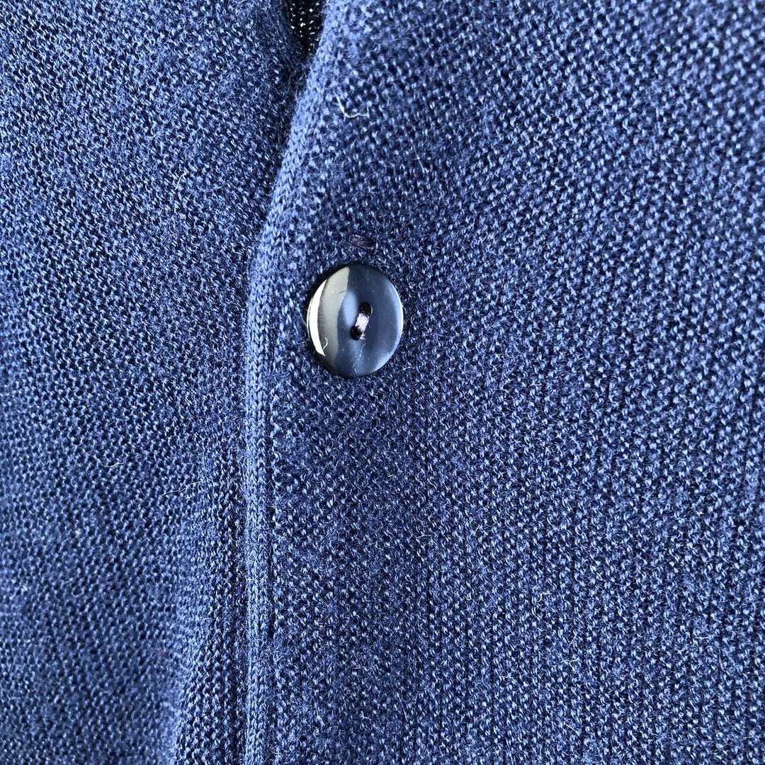 Vintage 1970s-1980'S Robert Bruce Arnold Palmer acrylic knit cardigan, made in the USA, size L, men's Oron Acrylic navy blue type Vintage Second Hand
