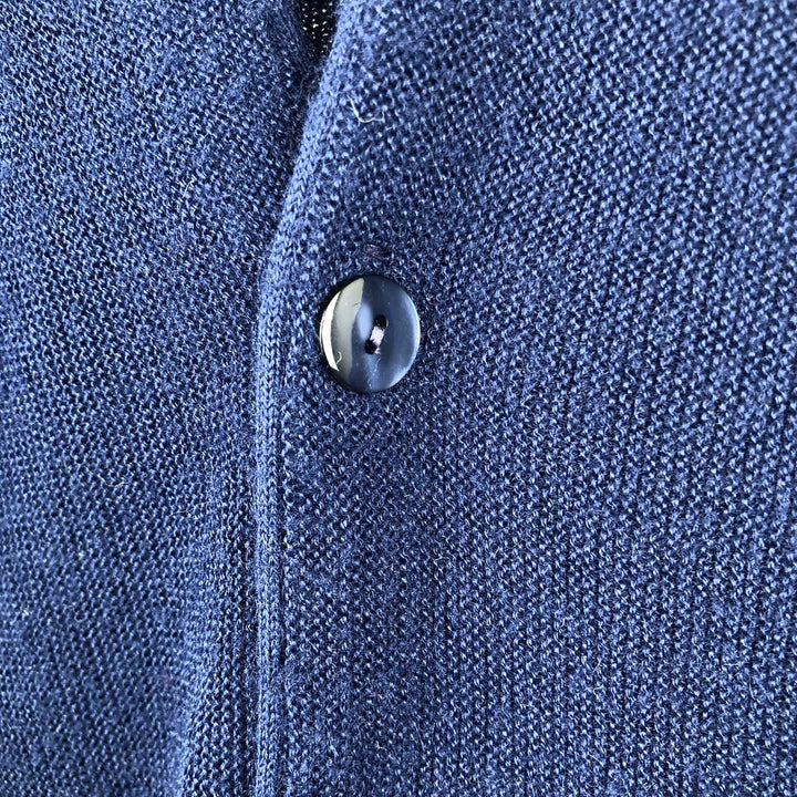 Vintage 1970s-1980'S Robert Bruce Arnold Palmer acrylic knit cardigan, made in the USA, size L, men's Oron Acrylic navy blue type Vintage Second Hand