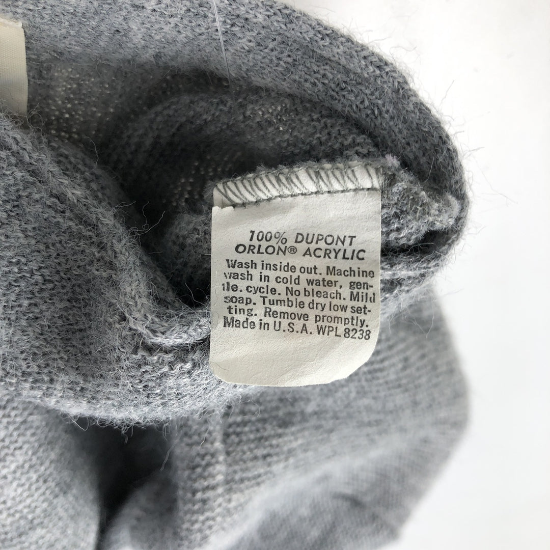 Vintage 1970'S Lord Jeff Jefflinks acrylic knit cardigan, made in the USA, size L, men's Oron Acrylic gray type Vintage Second Hand