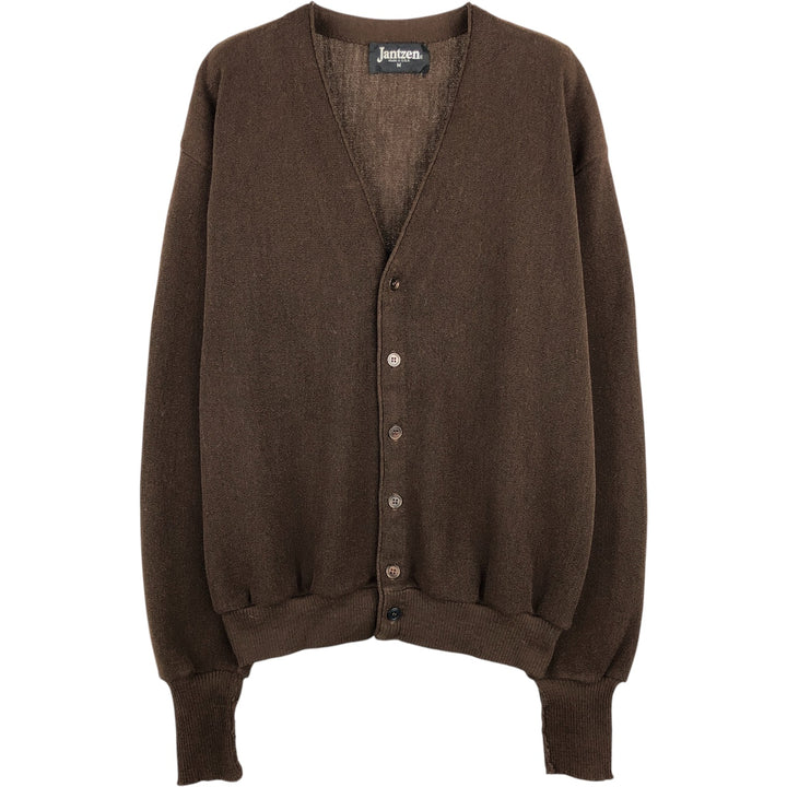 Vintage 1980'S Jantzen knit cardigan, made in the USA, size M, men's polyester brown type Vintage Second Hand
