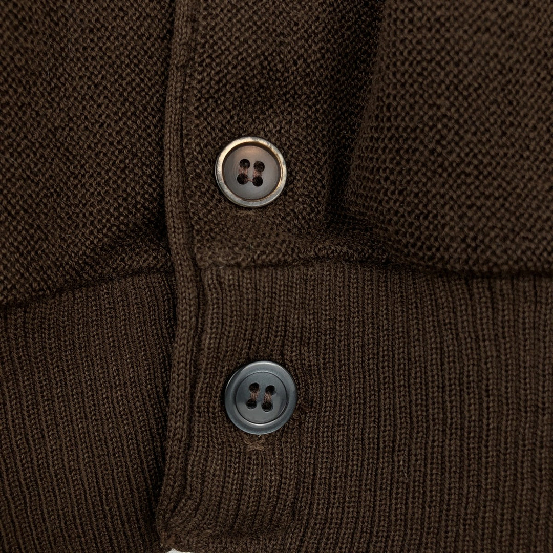 Vintage 1980'S Jantzen knit cardigan, made in the USA, size M, men's polyester brown type Vintage Second Hand