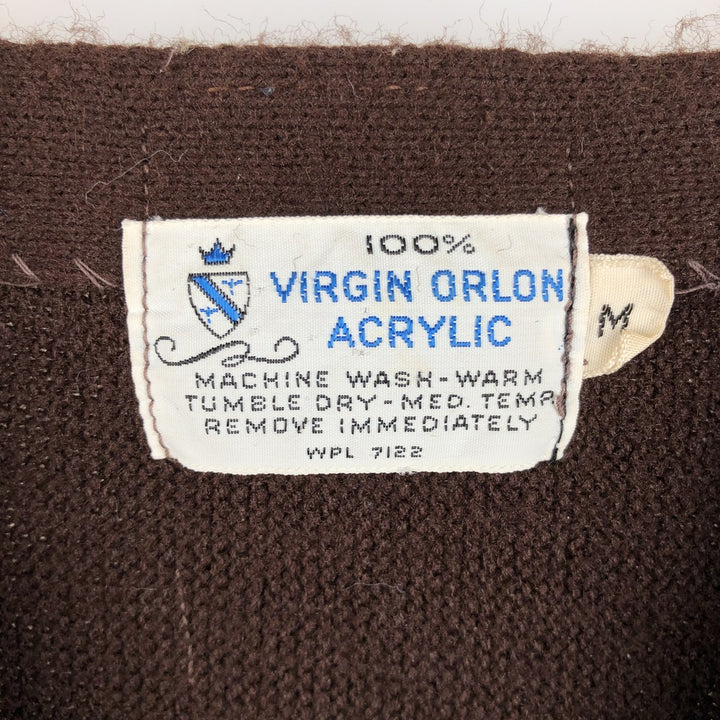 Vintage acrylic knit cardigan, men's size M Oron Acrylic brown type Vintage Second Hand