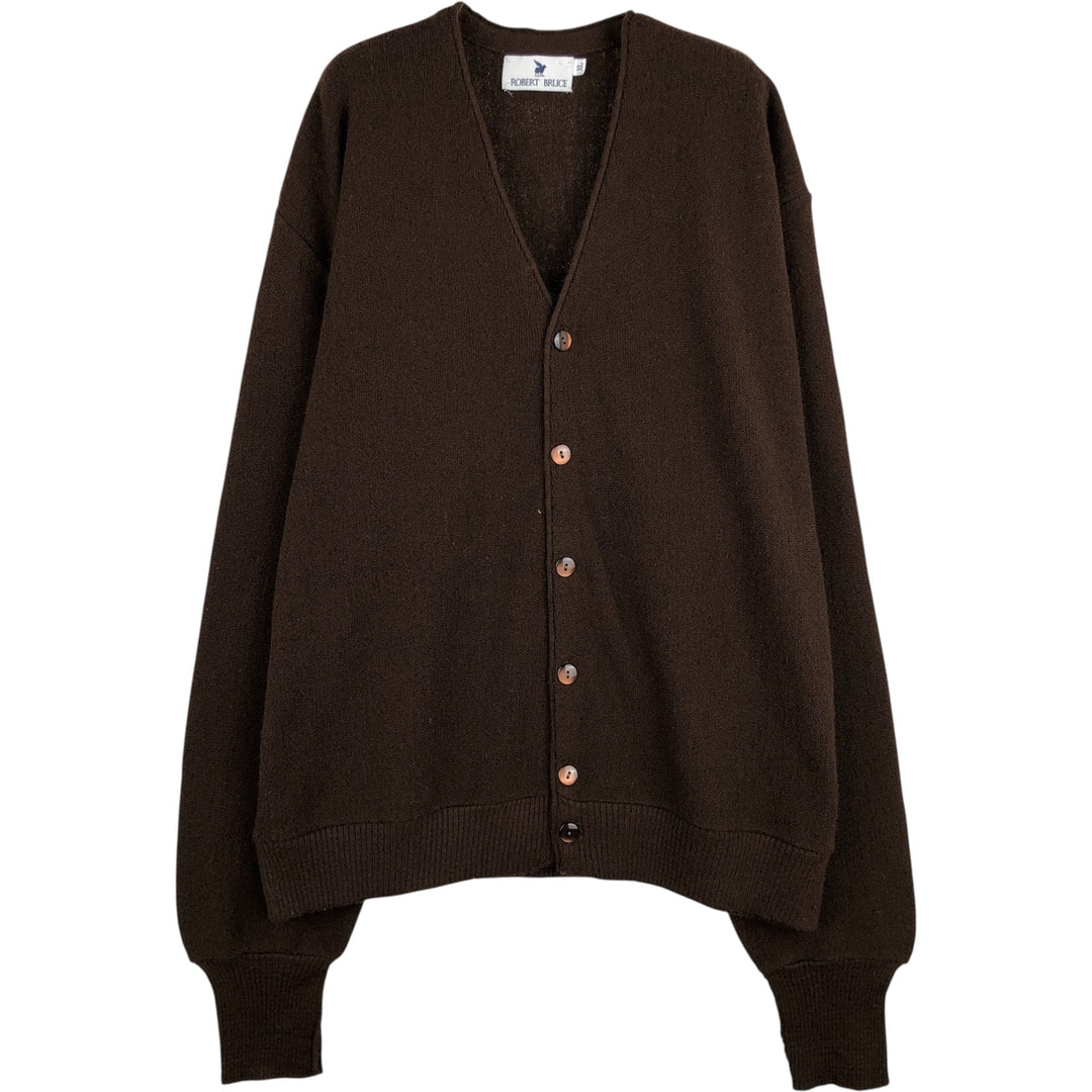 Vintage Robert Bruce acrylic knit cardigan, made in the USA, men's size XL Oron Acrylic brown type Vintage Second Hand