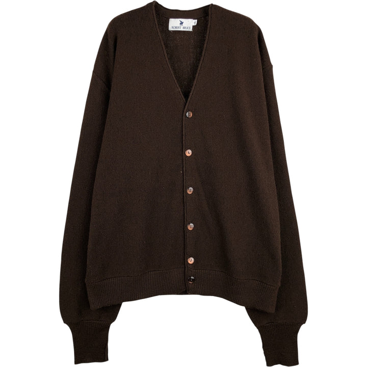 Vintage Robert Bruce acrylic knit cardigan, made in the USA, men's size XL Oron Acrylic brown type Vintage Second Hand