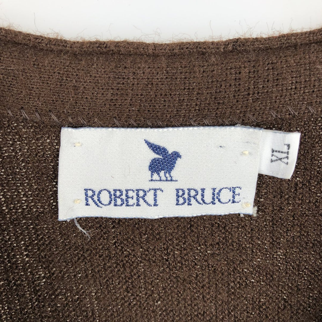 Vintage Robert Bruce acrylic knit cardigan, made in the USA, men's size XL Oron Acrylic brown type Vintage Second Hand