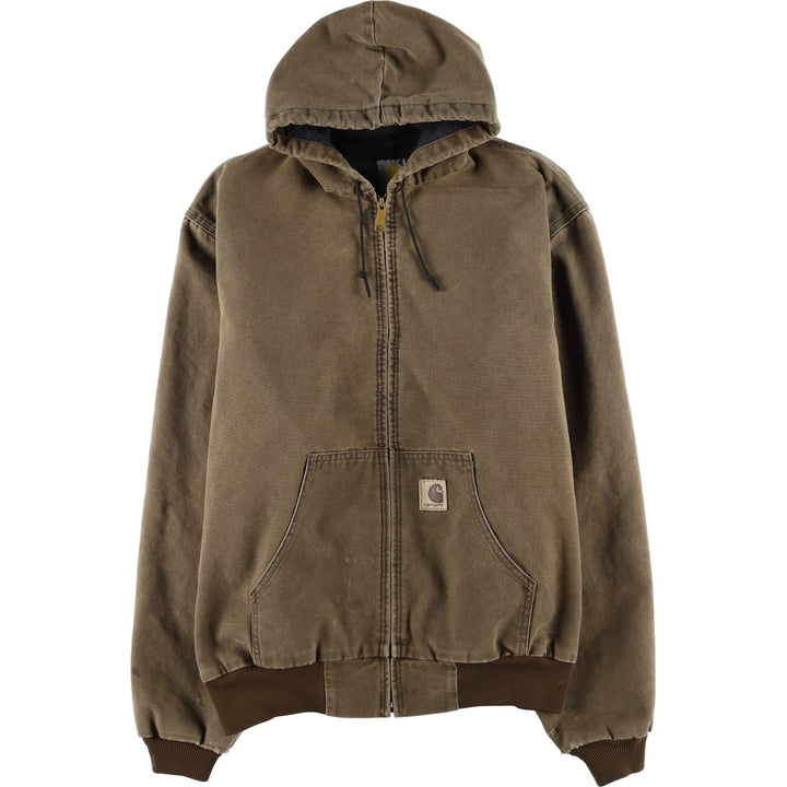 Carhartt Active Jacket, Padded Duck Full-Zip Hoodie, Men's XL unclear beige type brown Vintage Second Hand