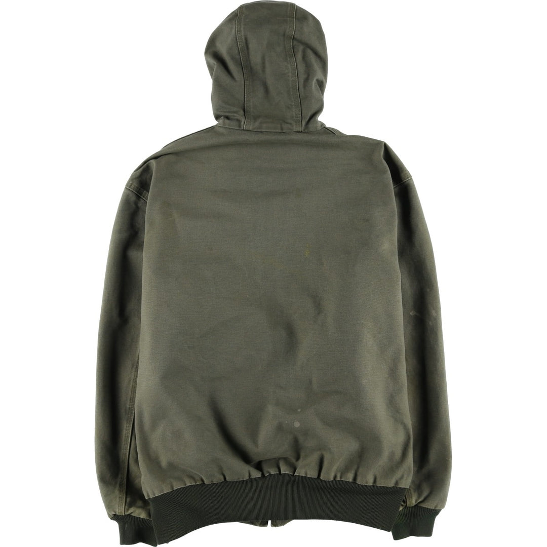 00'S Carhartt Active Jacket Duck Full Zip Hoodie Men's XL cotton Khaki type Vintage Second Hand