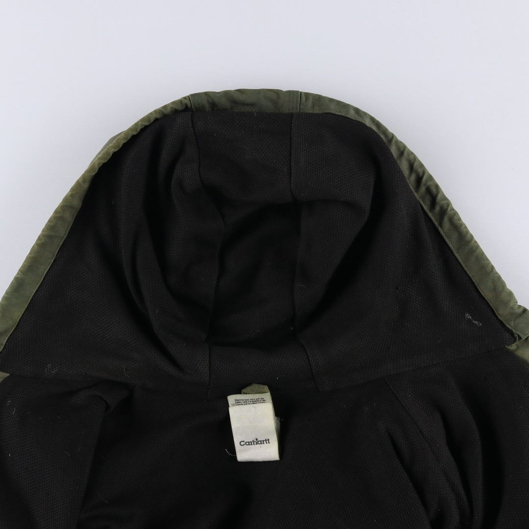 00'S Carhartt Active Jacket Duck Full Zip Hoodie Men's XL cotton Khaki type Vintage Second Hand