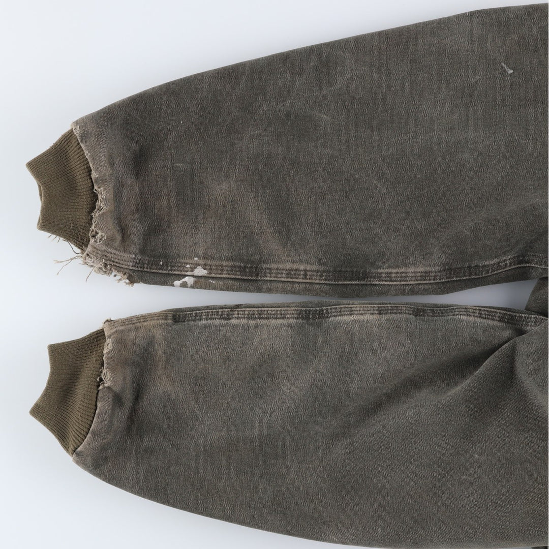 2000'S Carhartt Active Jacket, Padded Duck Full Zip Hoodie, Men's Size XL cotton Khaki type Vintage Second Hand