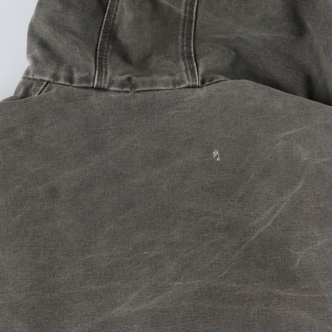 2000'S Carhartt Active Jacket, Padded Duck Full Zip Hoodie, Men's Size XL cotton Khaki type Vintage Second Hand