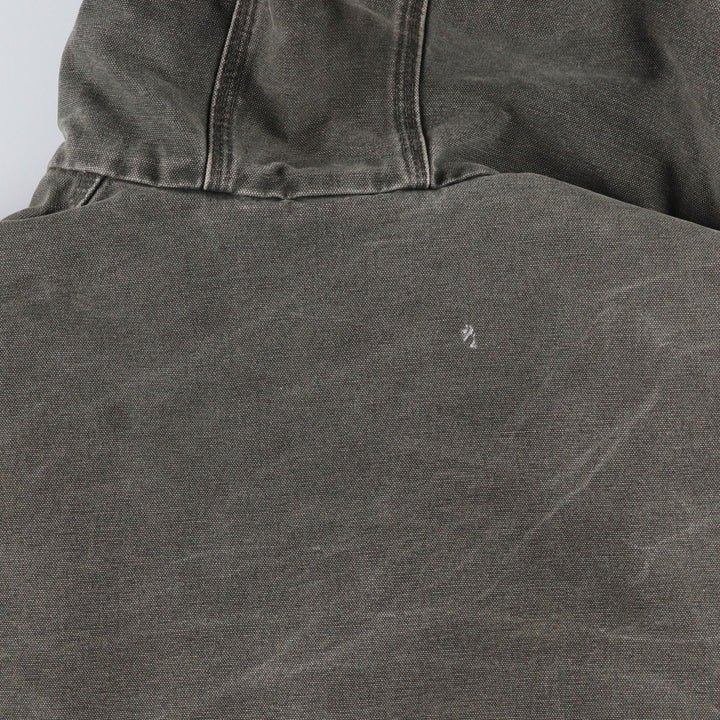 2000'S Carhartt Active Jacket, Padded Duck Full Zip Hoodie, Men's Size XL cotton Khaki type Vintage Second Hand