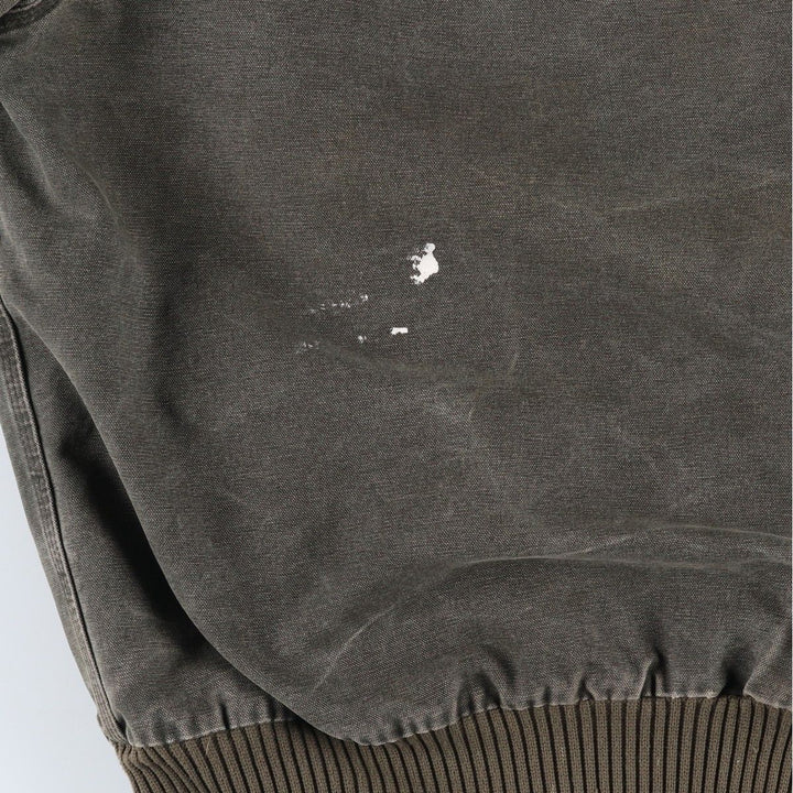2000'S Carhartt Active Jacket, Padded Duck Full Zip Hoodie, Men's Size XL cotton Khaki type Vintage Second Hand