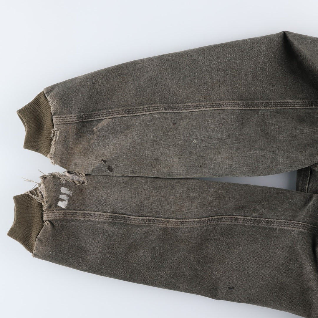 2000'S Carhartt Active Jacket, Padded Duck Full Zip Hoodie, Men's Size XL cotton Khaki type Vintage Second Hand