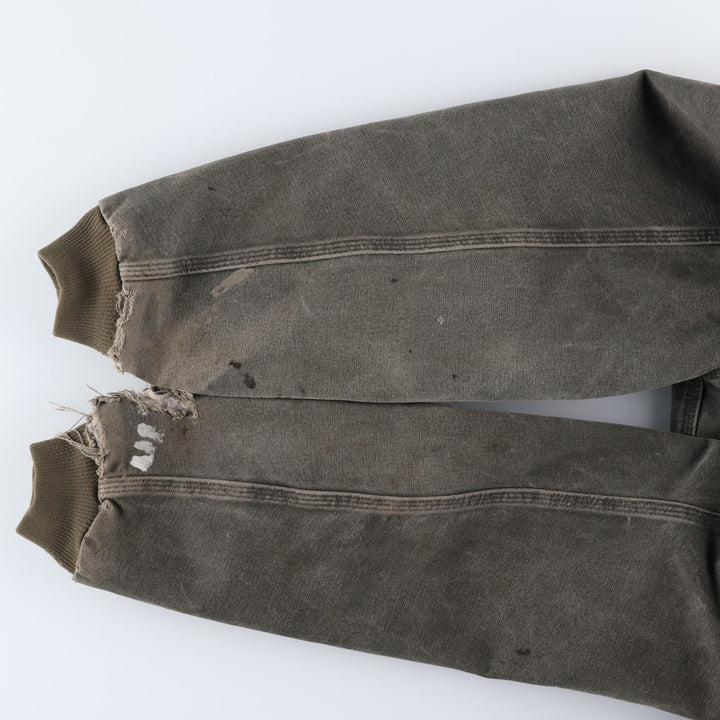 2000'S Carhartt Active Jacket, Padded Duck Full Zip Hoodie, Men's Size XL cotton Khaki type Vintage Second Hand