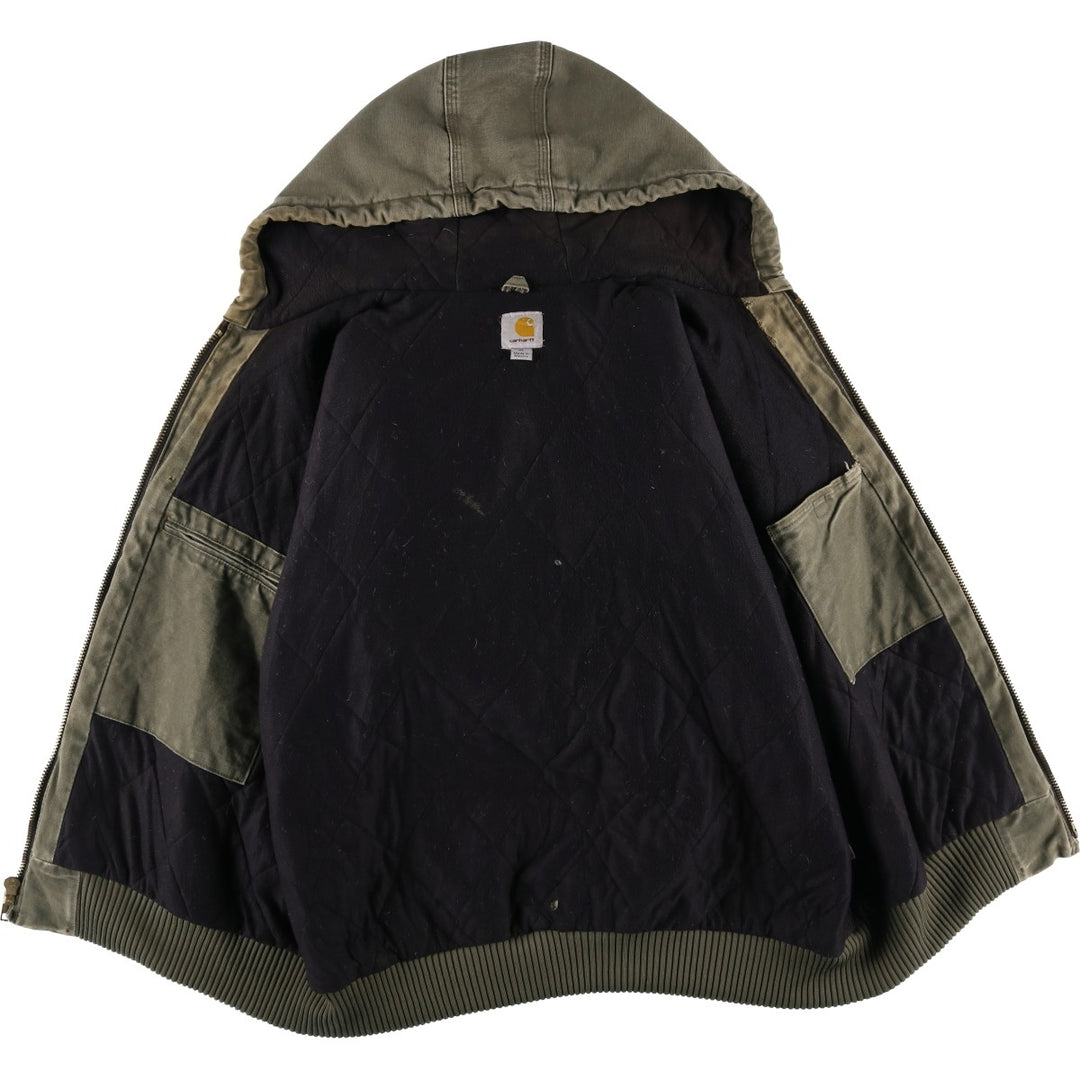Carhartt Active Jacket, Padded Duck Full-Zip Hoodie, Men's XL cotton Khaki type Vintage Second Hand