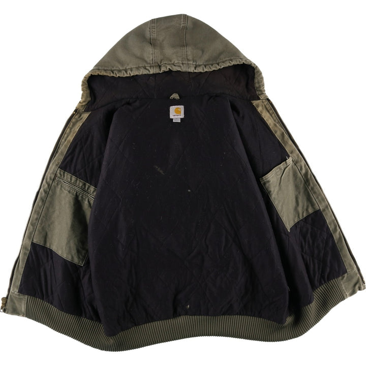 Carhartt Active Jacket, Padded Duck Full-Zip Hoodie, Men's XL cotton Khaki type Vintage Second Hand