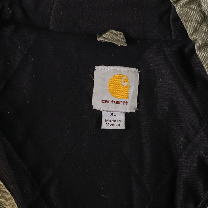 Carhartt Active Jacket, Padded Duck Full-Zip Hoodie, Men's XL cotton Khaki type Vintage Second Hand