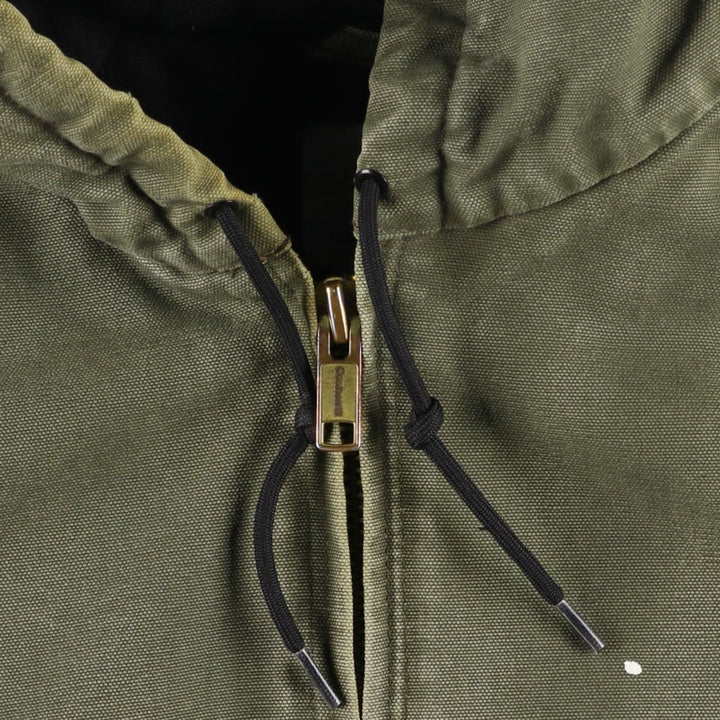 Carhartt Active Jacket, Padded Duck Full-Zip Hoodie, Men's XL cotton Khaki type Vintage Second Hand