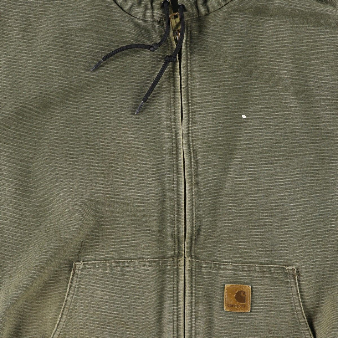 Carhartt Active Jacket, Padded Duck Full-Zip Hoodie, Men's XL cotton Khaki type Vintage Second Hand