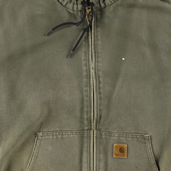 Carhartt Active Jacket, Padded Duck Full-Zip Hoodie, Men's XL cotton Khaki type Vintage Second Hand