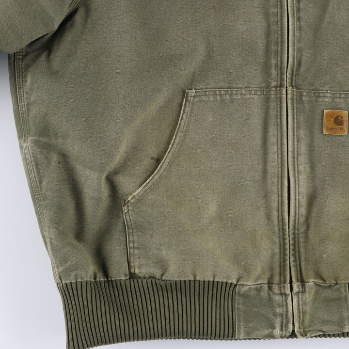 Carhartt Active Jacket, Padded Duck Full-Zip Hoodie, Men's XL cotton Khaki type Vintage Second Hand