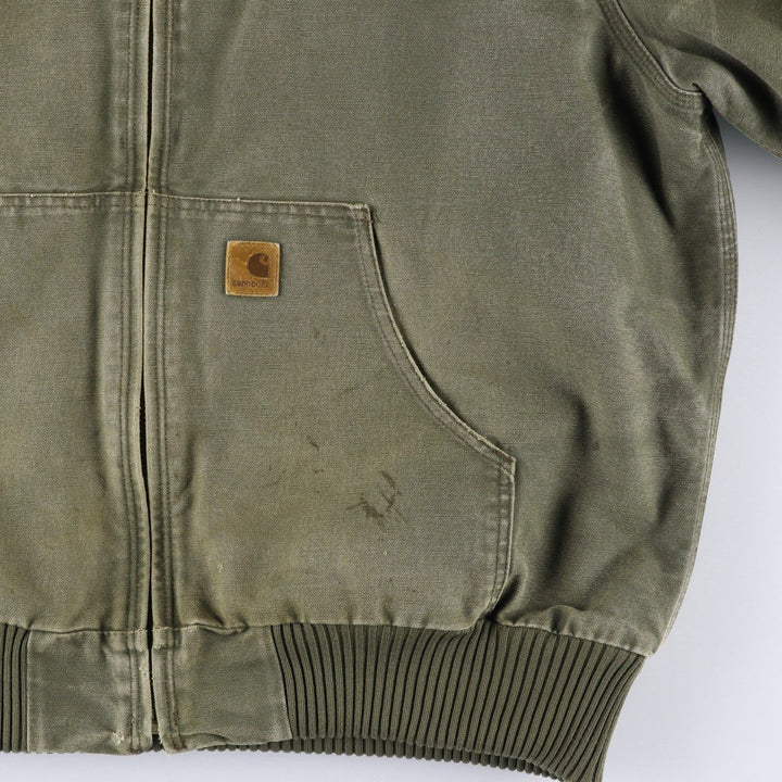 Carhartt Active Jacket, Padded Duck Full-Zip Hoodie, Men's XL cotton Khaki type Vintage Second Hand