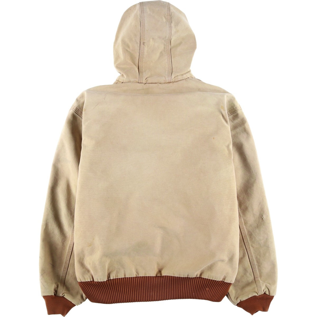 Carhartt Active Jacket, Padded Duck Full-Zip Hoodie, Made in USA, Men's Size L cotton Beige type Vintage Second Hand
