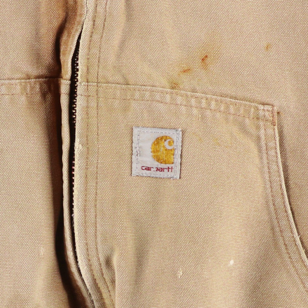 Carhartt Active Jacket, Padded Duck Full-Zip Hoodie, Made in USA, Men's Size L cotton Beige type Vintage Second Hand
