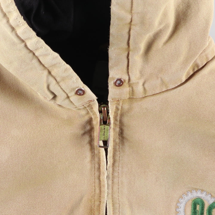Carhartt Active Jacket, Padded Duck Full-Zip Hoodie, Made in USA, Men's Size L cotton Beige type Vintage Second Hand