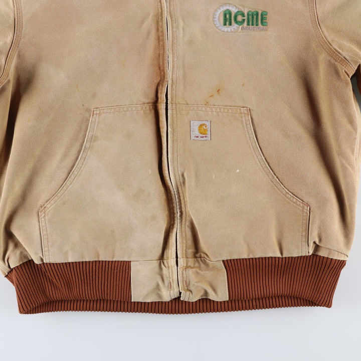 Carhartt Active Jacket, Padded Duck Full-Zip Hoodie, Made in USA, Men's Size L cotton Beige type Vintage Second Hand