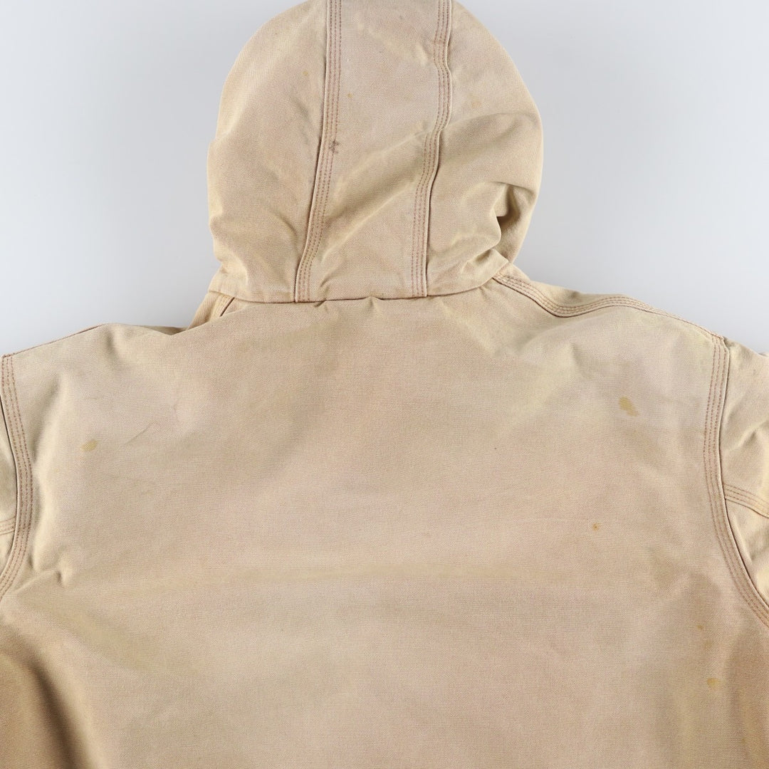 Carhartt Active Jacket, Padded Duck Full-Zip Hoodie, Made in USA, Men's Size L cotton Beige type Vintage Second Hand