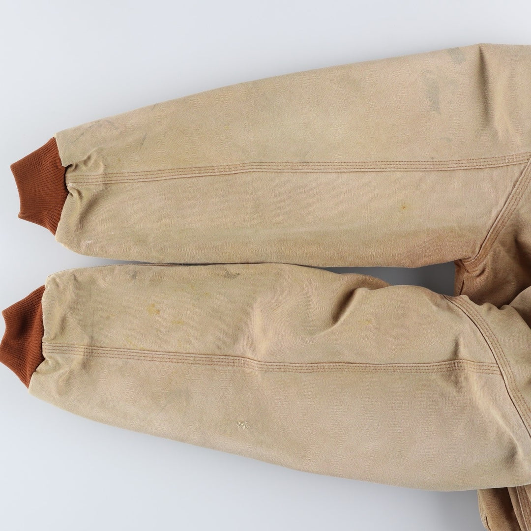 Carhartt Active Jacket, Padded Duck Full-Zip Hoodie, Made in USA, Men's Size L cotton Beige type Vintage Second Hand