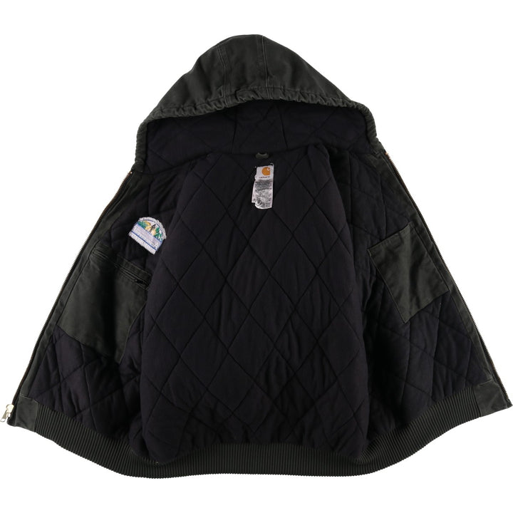 00'S Carhartt Active Jacket Duck Full Zip Hoodie Men's XL cotton Khaki type Vintage Second Hand
