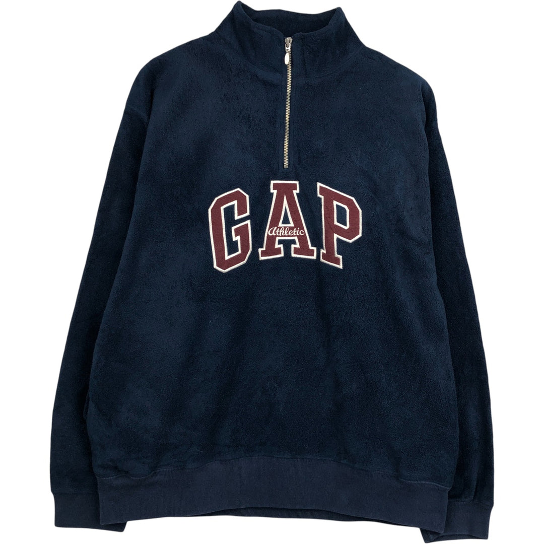 90'S GAP Vintage Half-Zip Fleece Pullover, Men's Size L polyester navy blue type Vintage Second Hand