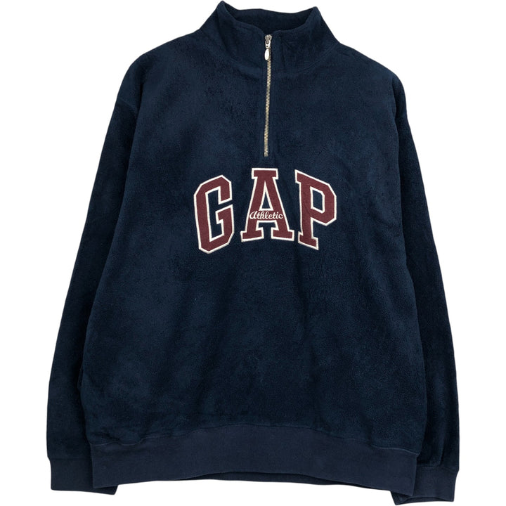 90'S GAP Vintage Half-Zip Fleece Pullover, Men's Size L polyester navy blue type Vintage Second Hand