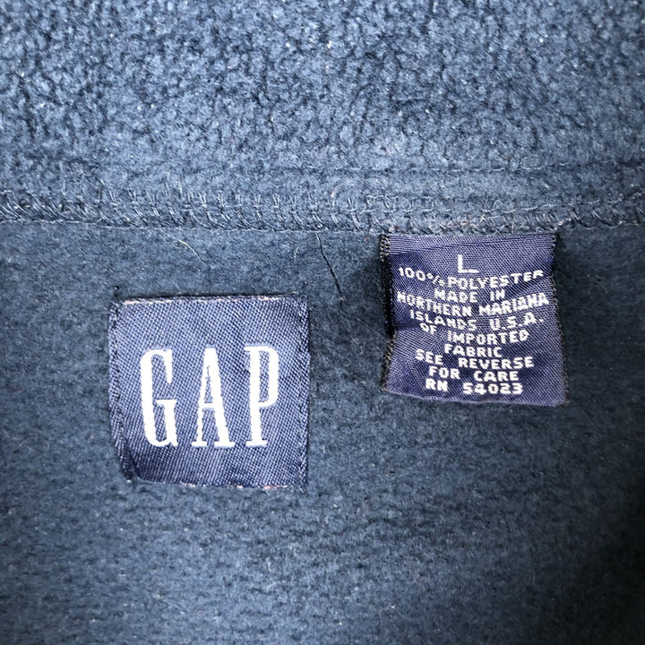 90'S GAP Vintage Half-Zip Fleece Pullover, Men's Size L polyester navy blue type Vintage Second Hand