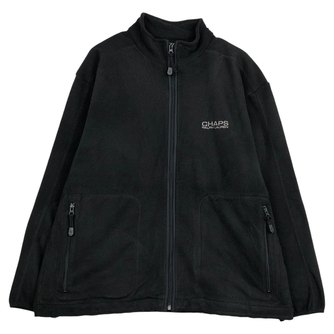 Ralph Lauren CHAPS fleece jacket, men's size L polyester black type Vintage Second Hand