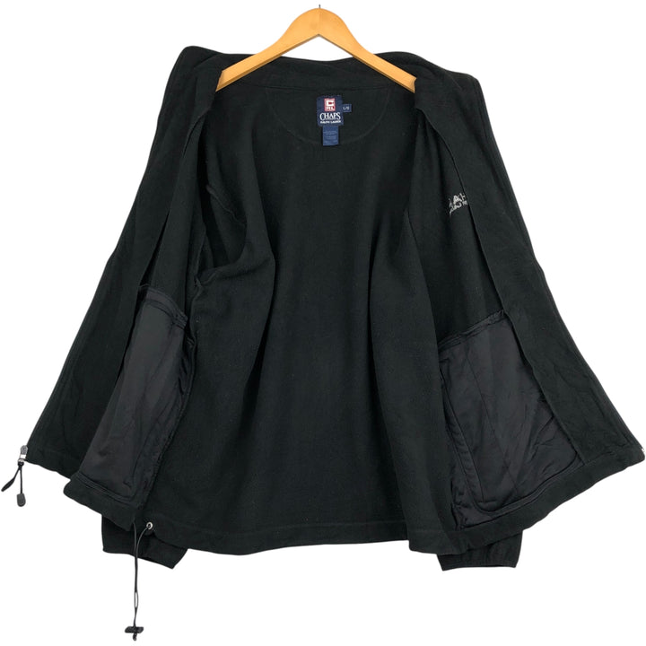 Ralph Lauren CHAPS fleece jacket, men's size L polyester black type Vintage Second Hand