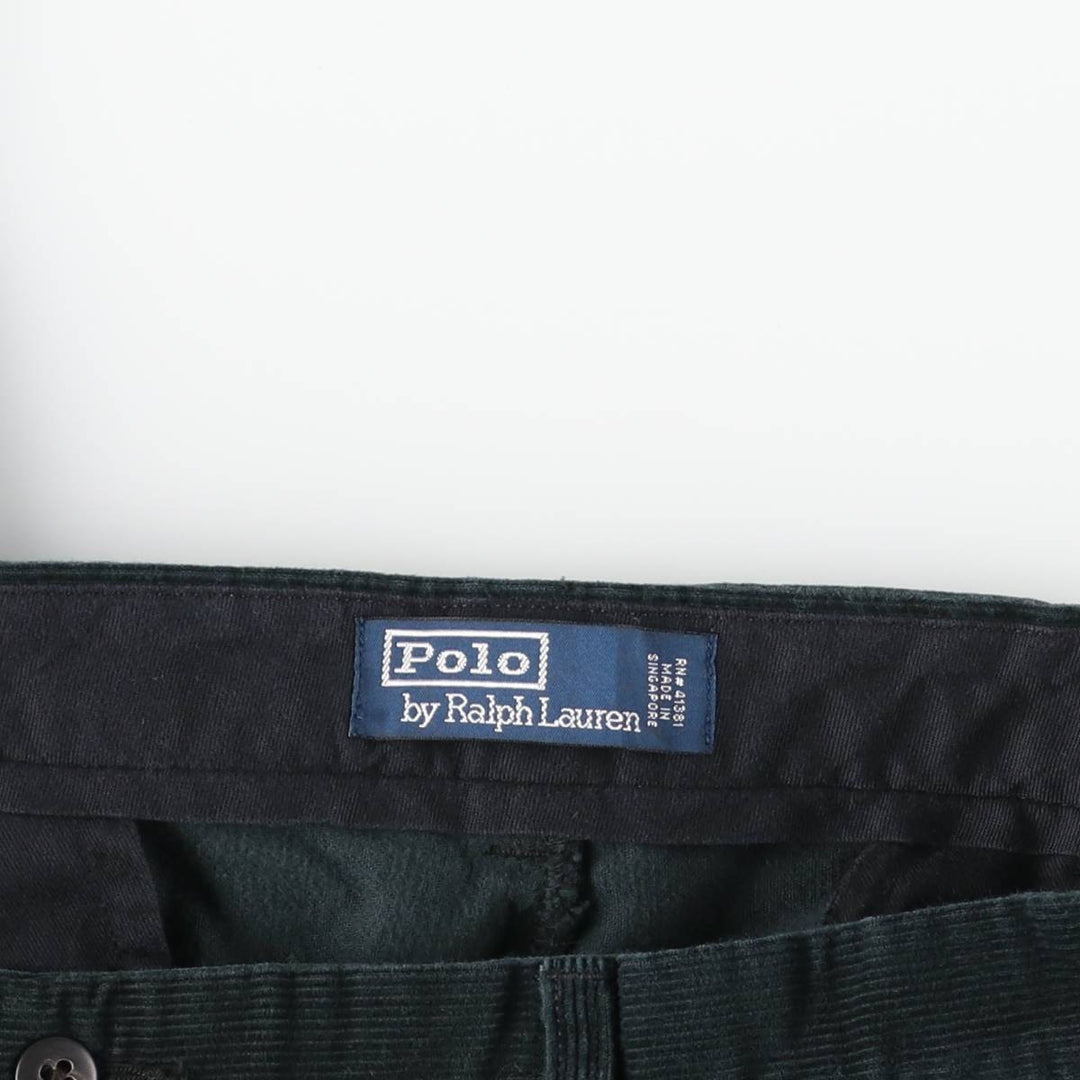 Ralph Lauren POLO by Ralph Lauren Two-pleat Corduroy Pants for Men, W36 cotton Green type dark green Vintage Second Hand